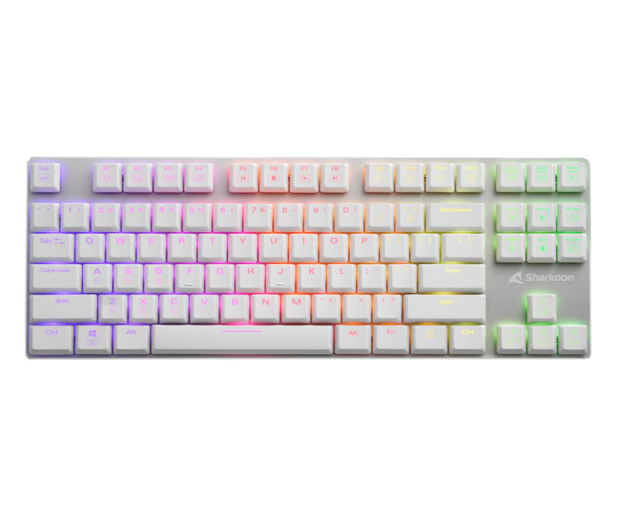 Sharkoon PureWriter White RGB TKL Kailh Blue - 1105756 - zdjęcie